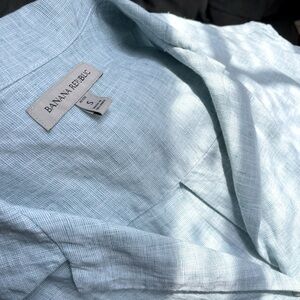 Banana Republic Linen Short Sleeve Blouse
